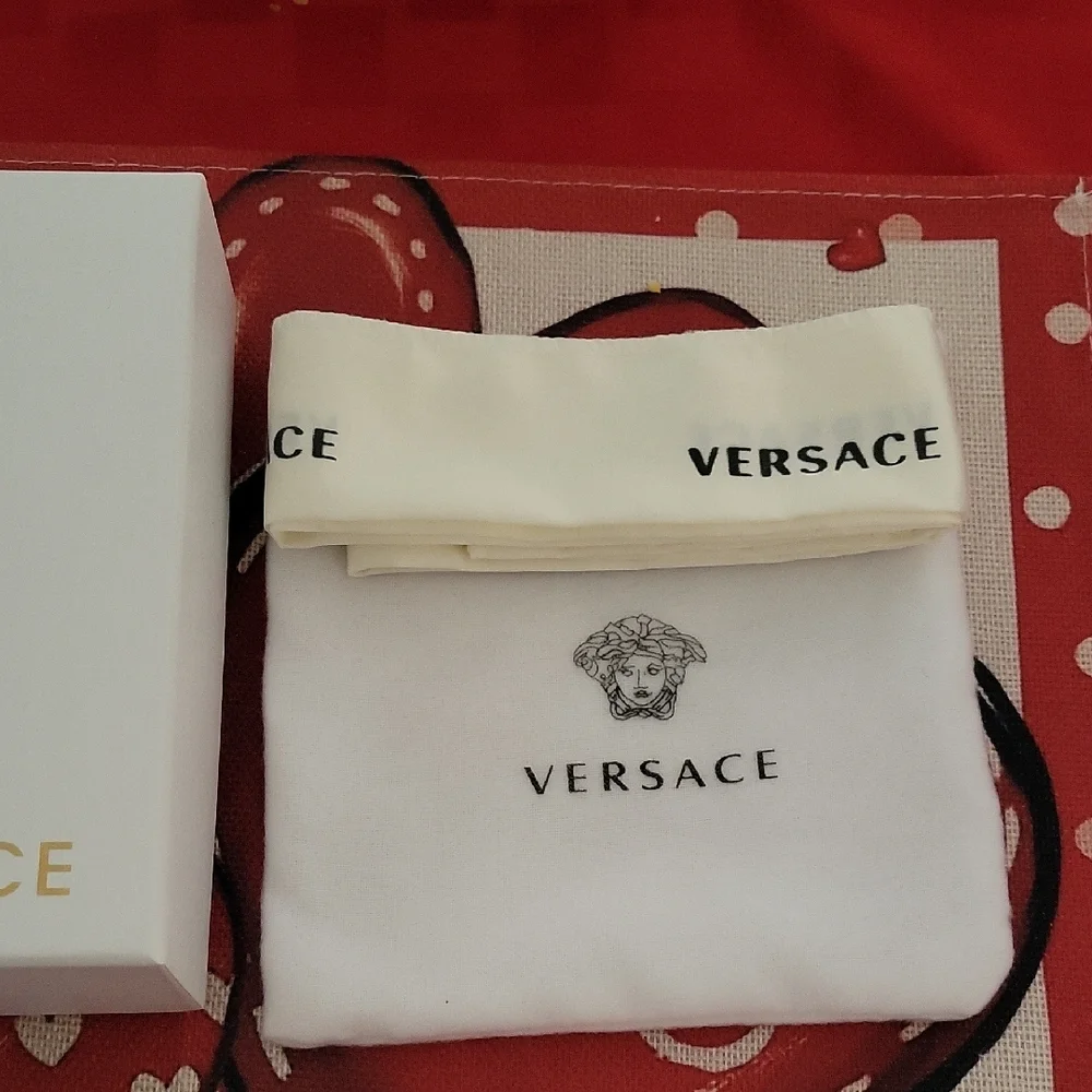 Versace White Box with Gold Medusa Design Dustbag & Ribbon